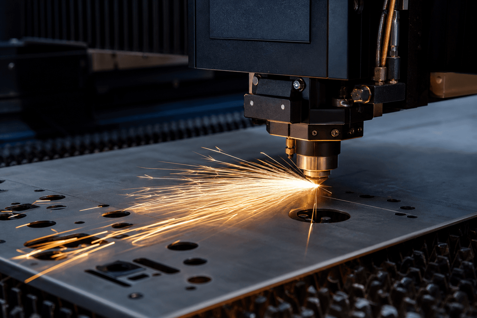 Precision manufacturing machinery cutting metal